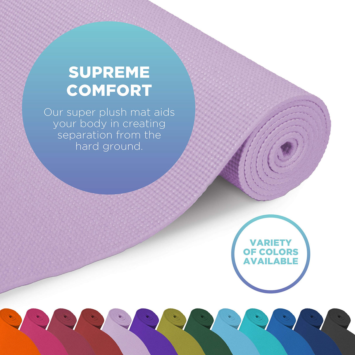 Bean Products Extra Thick Adult Yoga Mat | 6mm (¼”) Thick x 72” L x 24” W | Larger, Thicker & More Comfortable | Non-Toxic, SGS Certified | Non-Skid & Non-Slip Eco Friendly Exercise Gym Mat | Cardinal
