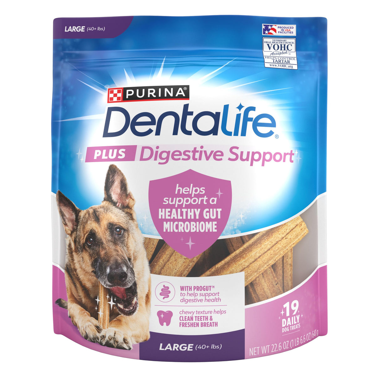 Dentalife Purina Plus Digestive Support Chicken and Pumpkin Flavor Large Dog Dental Chews