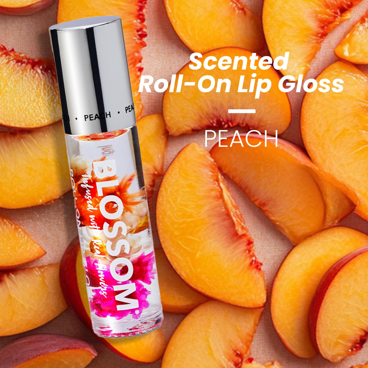 Blossom Scented Roll on Lip Gloss, Infused with Real Flowers, Made in USA, 0.20 fl. oz./5.9ml, Watermelon