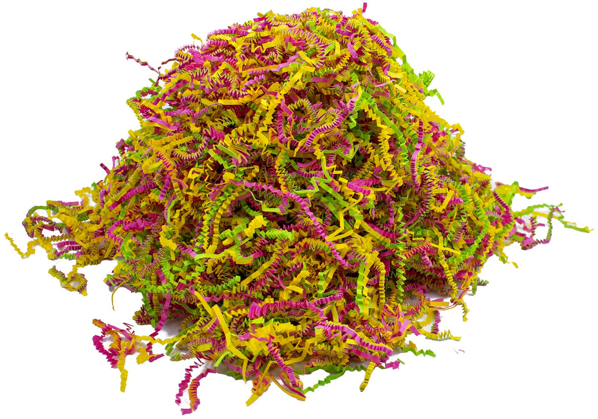 Stephanie Imports Made In USA 3-Ply Crinkle Cut Shredded Paper 2 lbs (Red & Green Christmas Mix)
