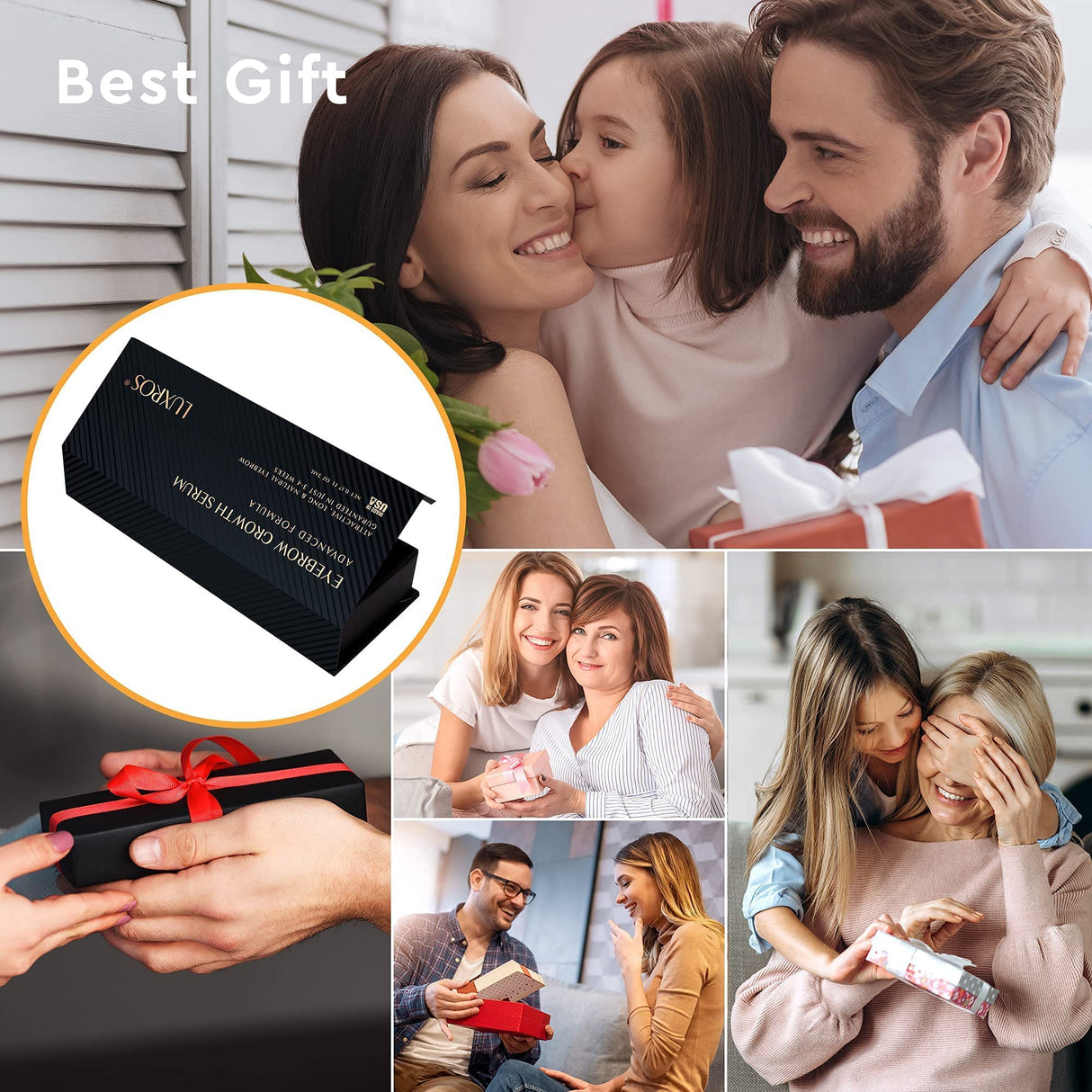 LUXROS Advanced Growth Serum for Full, Thick Eyebrows - USA Made, See Results in 4-8 Weeks (5 ml)