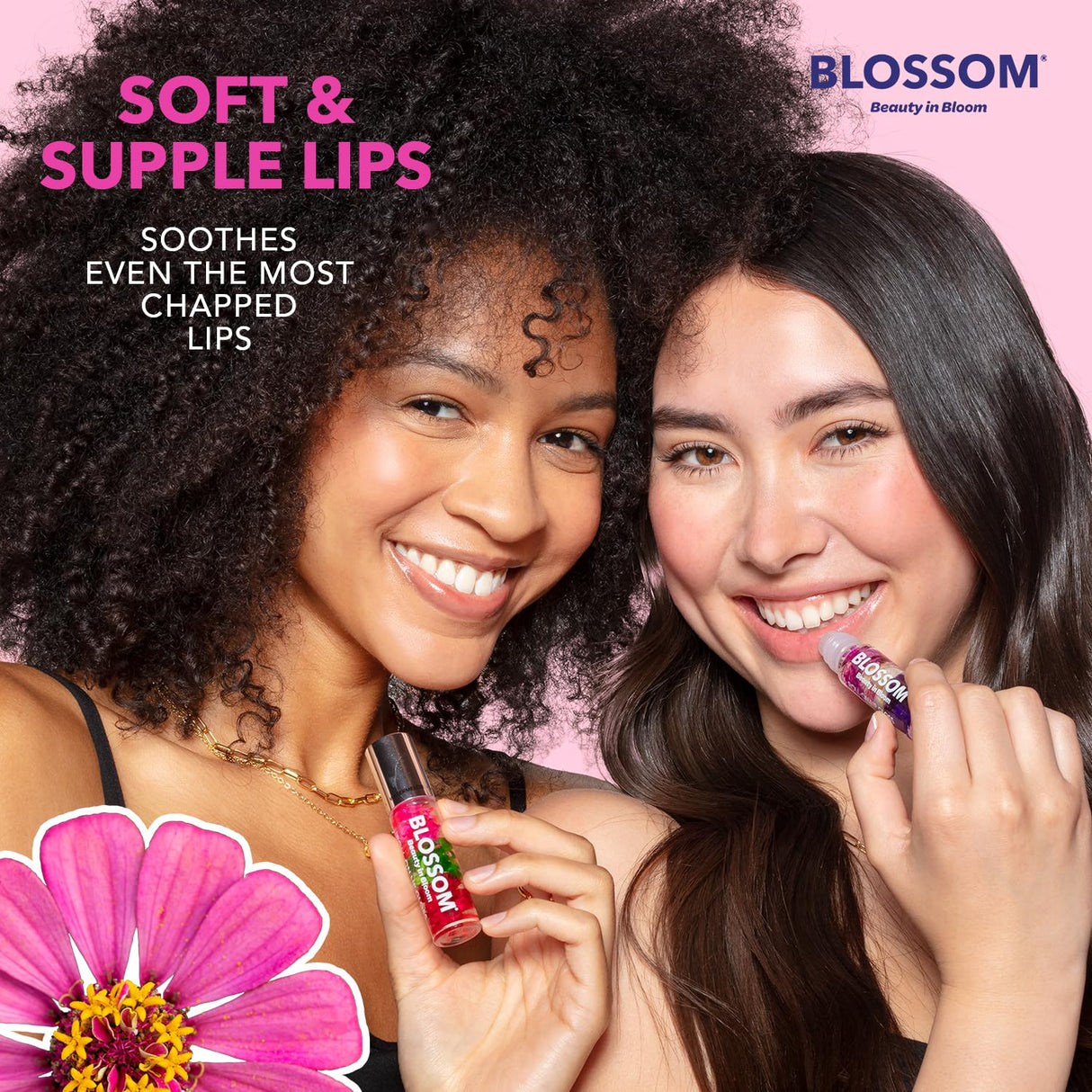 Blossom Scented Roll on Lip Gloss, Infused with Real Flowers, Made in USA, 0.20 fl. oz./5.9ml, Watermelon