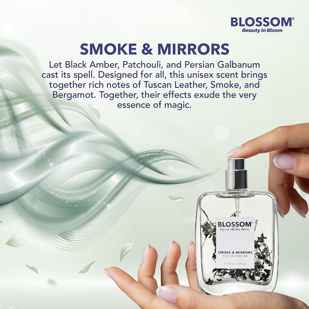 Blossom Unisex Eau De Parfum, Cruelty Free and Vegan Fragrance, Plant-based Perfume Spray, Infused with Real Flowers, Made in USA, 1.7oz, (White Calla Lily, Grapefruit, Sundrenched Flowers), Slay