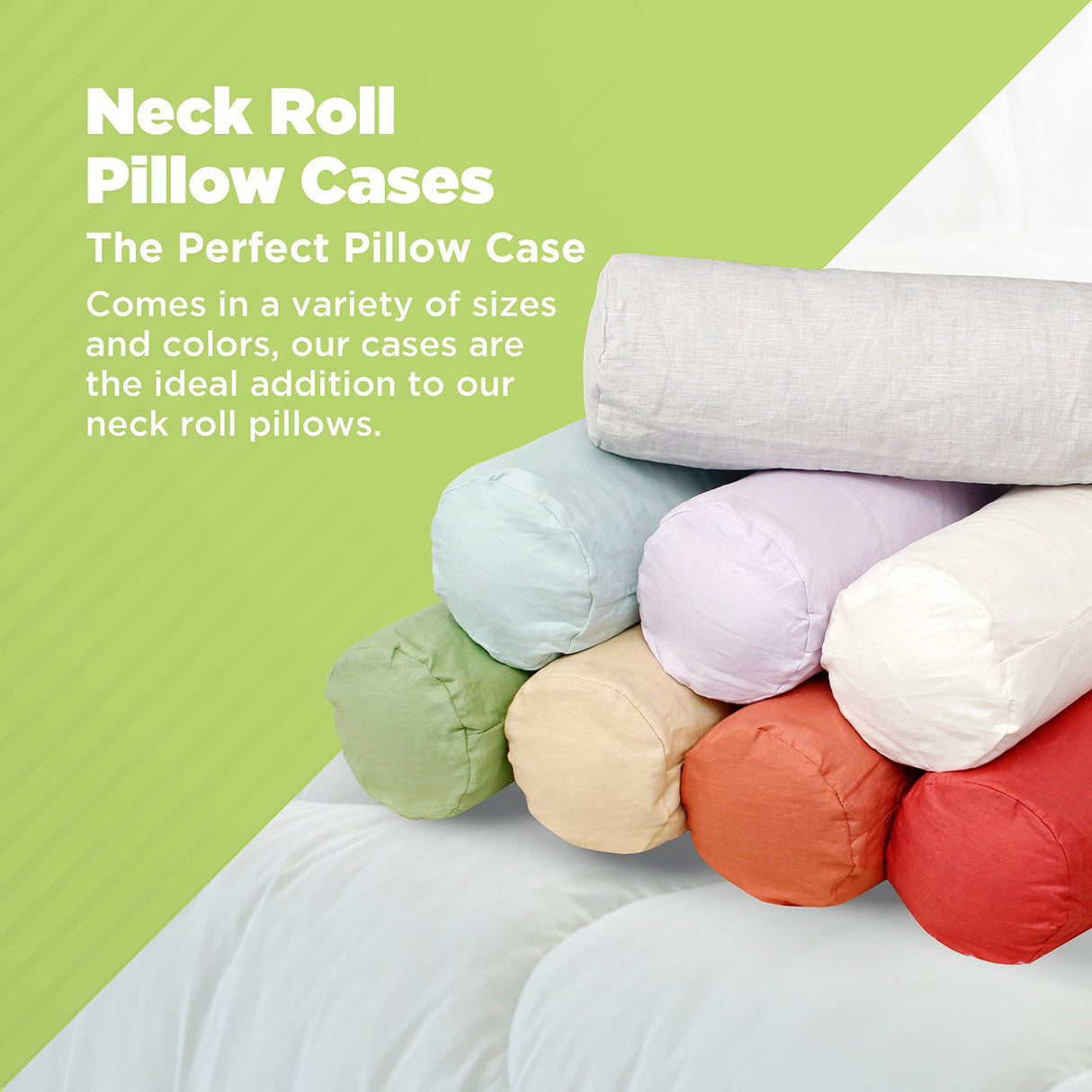 Bean Products Neck Roll Pillowcases | Cotton, 10 oz. Heavy Duty | Navy (6" x 16")