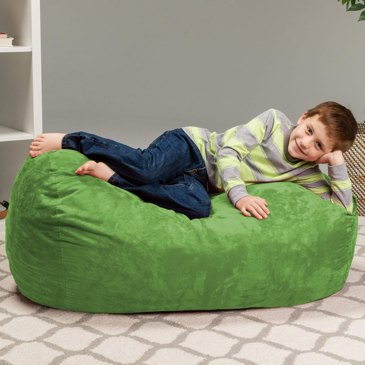 Chill Sack Kid's Memory Foam Bean Bag Lounger, Lime
