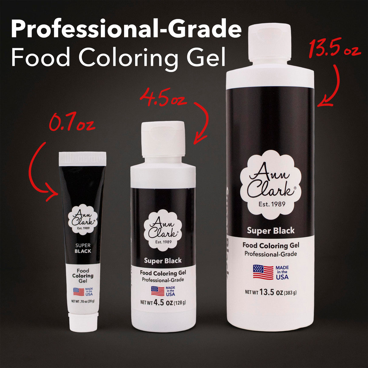 Ann Clark Super Red Food Coloring Gel .70 oz. Professional Grade Made in USA