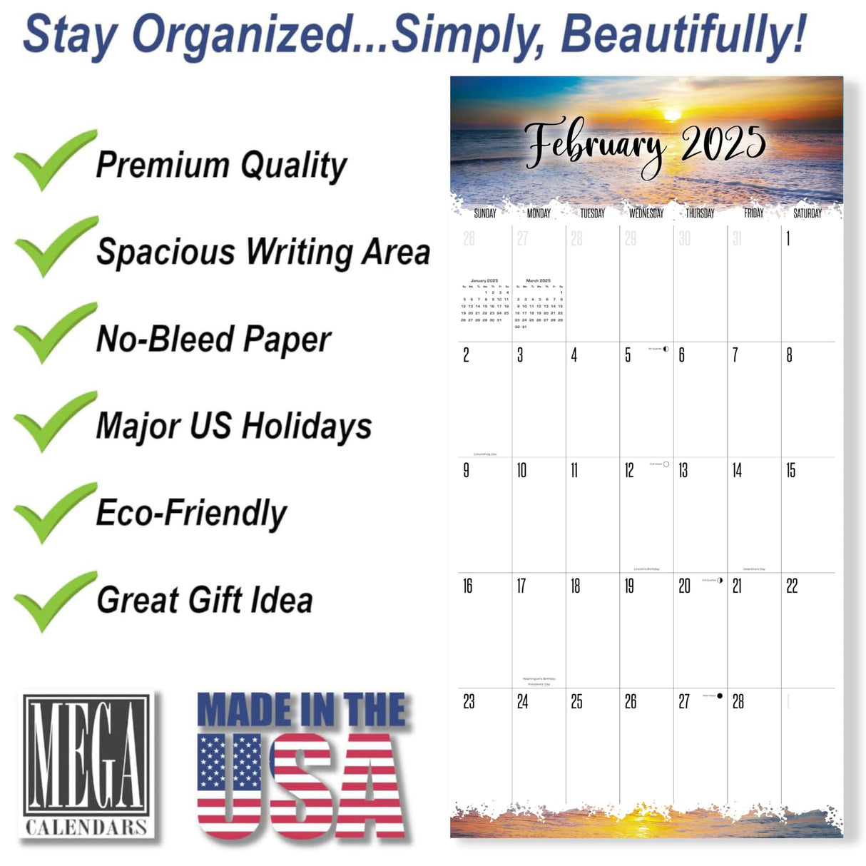 Trump Calendar 2025 Donald Trump Gifts 45 47 President Monthly Wall Calender 12 Month - MAGA - Made In The USA