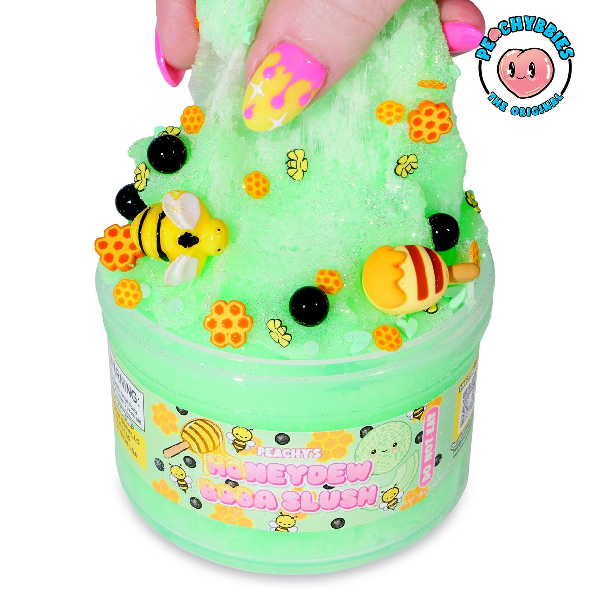 Honeydew Boba Slush Slime, Made in USA Premium Slime, 100% Authentic Peachybbies, 7 oz. ICEE, Scented Slime for Kids from The Original Peachybbies Slime Shop, ASMR, Limited Edition