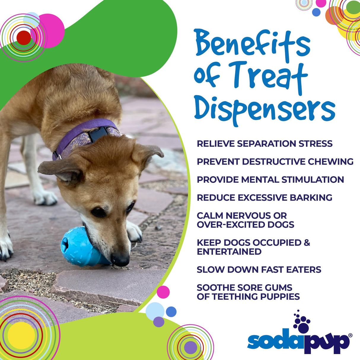 SodaPup Honey Pot – Durable Dog Treat Dispenser & Enrichment Toy Made in USA from Non-Toxic, Pet Safe, Food Safe Natural Rubber Material for Mental Stimulation, Problem Chewing, Calming Nerves, & More