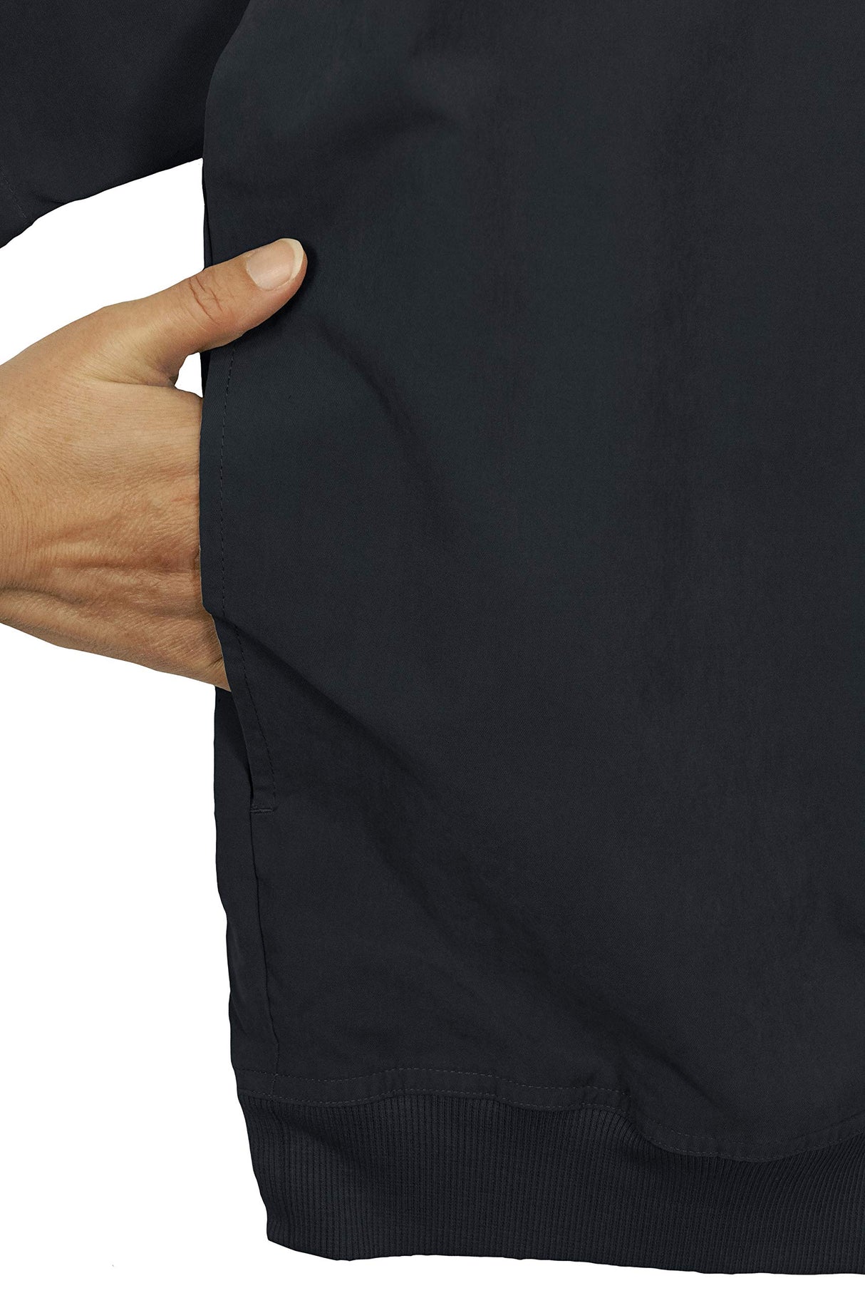 Akwa Men's Microfiber Woven Water Repellent Short Sleeve Snap Button Placket Pullover Windshirt