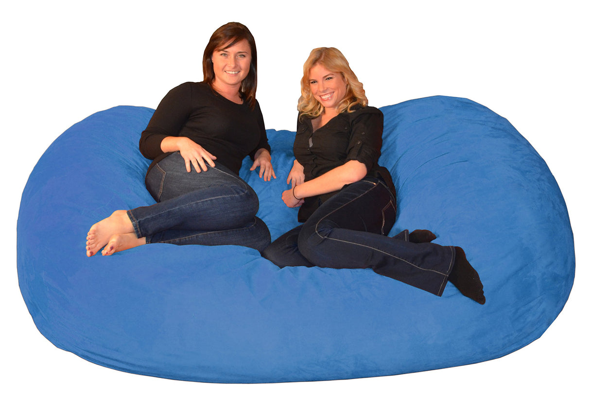Chill Sack Memory Foam Bean Bag Lounger, 7.5-Feet, Red Furry