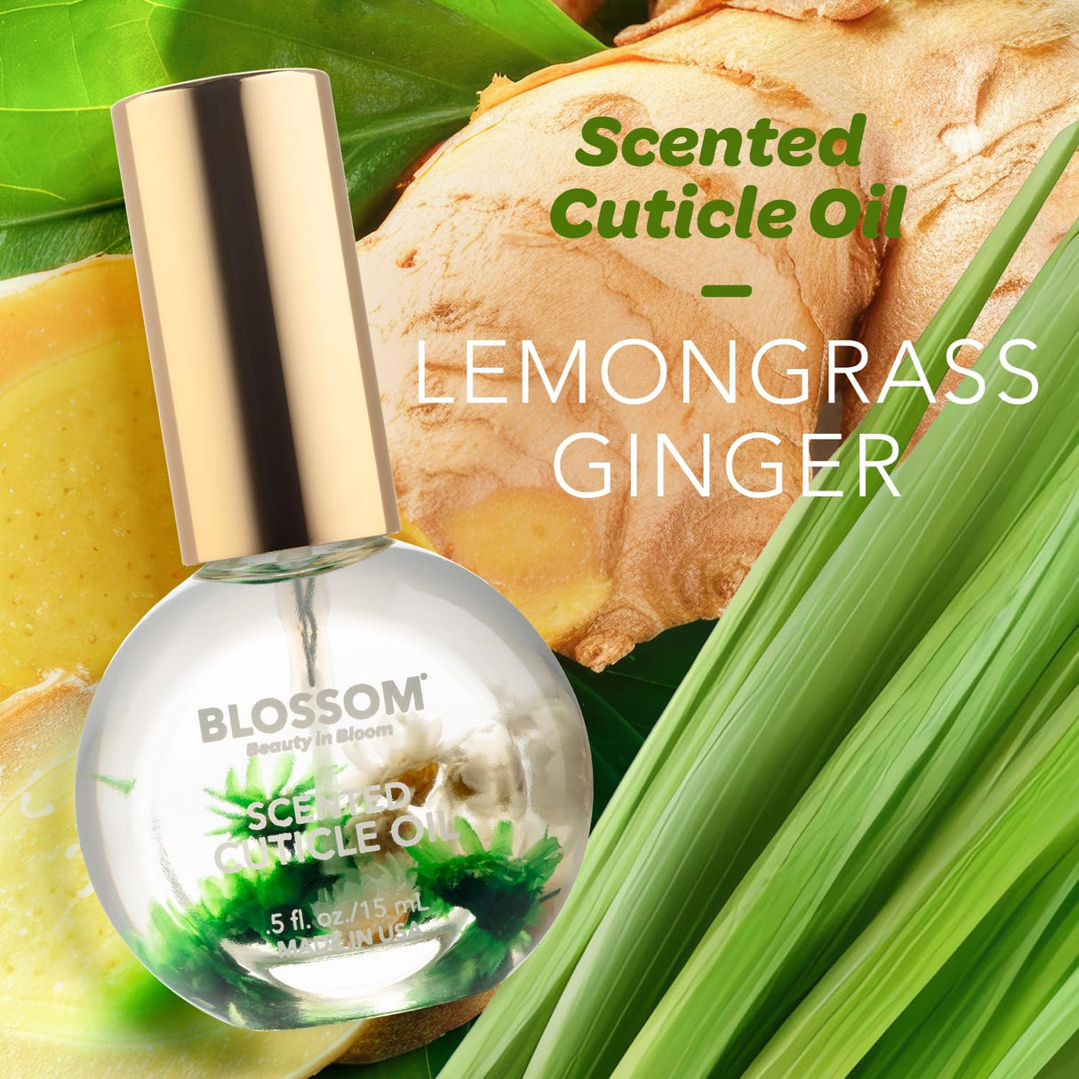 Blossom Scented Cuticle Oil, Infused with Real Flowers, Hydrating, Moisturizing, Strengthening, Made in USA, 0.5 fl. oz, Amazon Exclusive, Watermelon