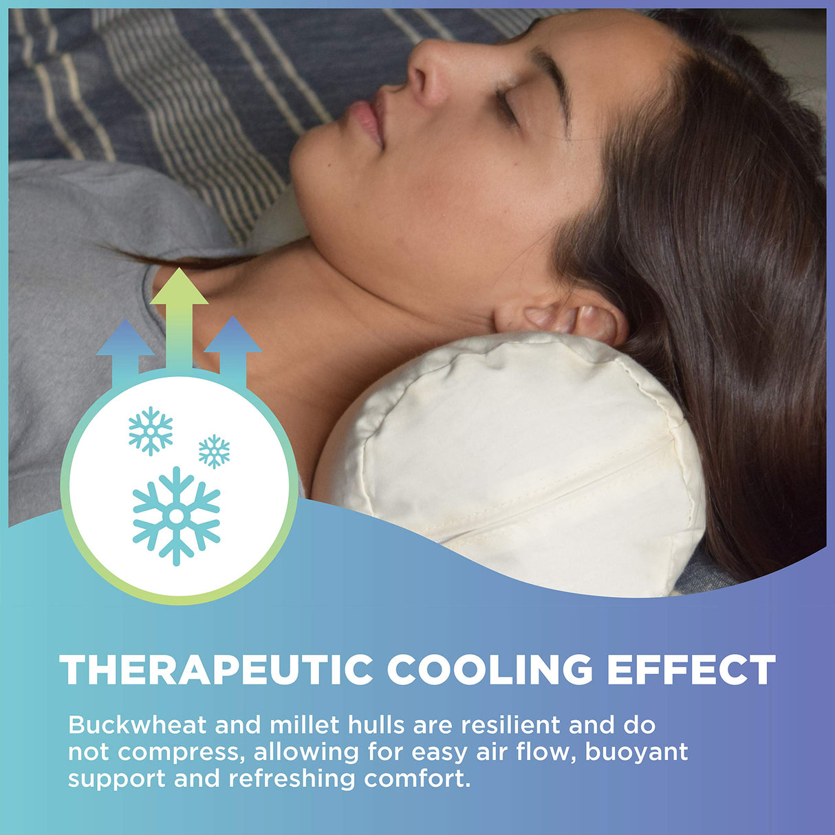 Bean Products Neck Roll Organic Kapok Pillow - 6" x 16" - Organic Cotton Zippered Shell - Made in USA