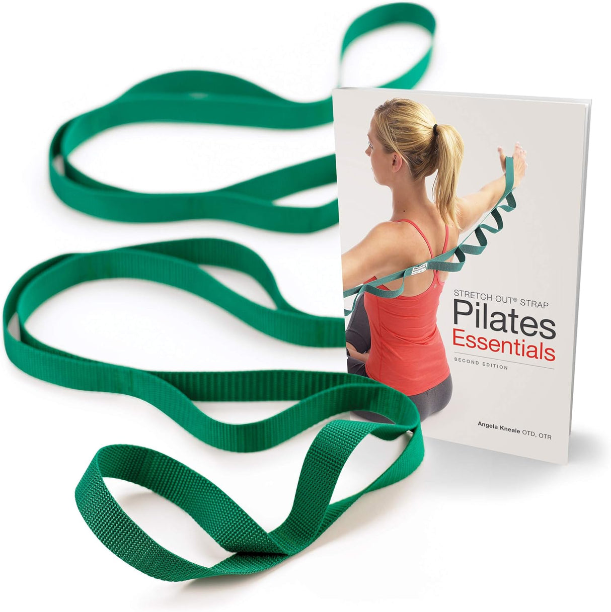 OPTP The Original Stretch Out Strap with Exercise Pilates Essentials Book, USA Made Top Choice Stretch Out Straps for Physical Therapy, Pilates Stretching Strap or Knee Therapy Strap