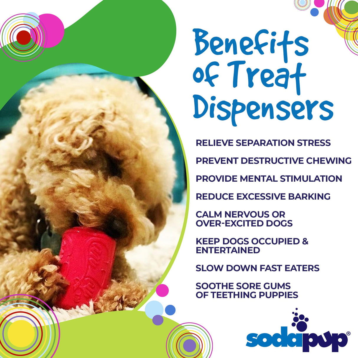 SodaPup Honey Pot – Durable Dog Treat Dispenser & Enrichment Toy Made in USA from Non-Toxic, Pet Safe, Food Safe Natural Rubber Material for Mental Stimulation, Problem Chewing, Calming Nerves, & More