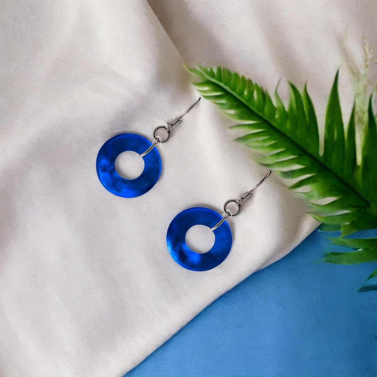 Bottled Up Designs Handmade Glass Hoop Earrings, Recycled Vintage Glass, Sterling Silver, Eco Friendly, Made in USA, Mothers Day, Women, Anniversary (Red 1940s Beer Bottle)