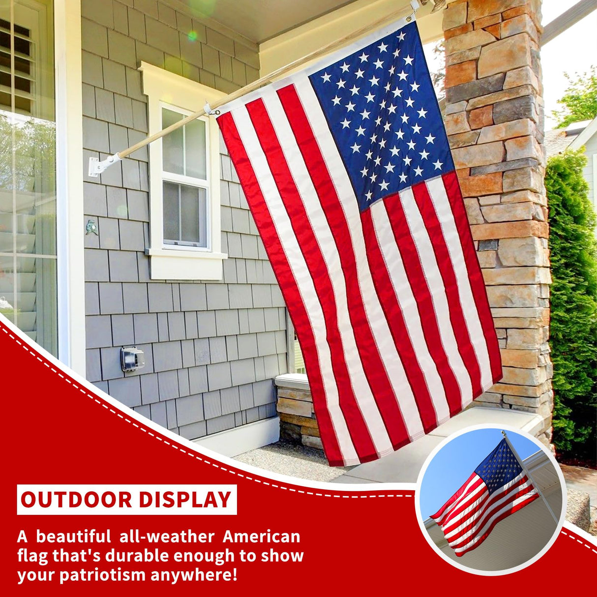 100% Made in USA American Flags 3x5 Ft Outside,American Flag Outdoor Heavy Duty,Us Flag 3x5 Longest Lasting Usa Flag, Built For Outdoor Use,(100% In Usa)