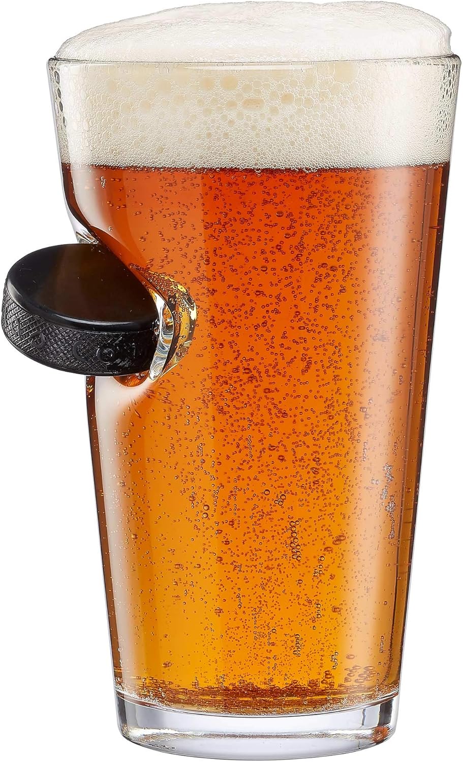 BenShot Hockey Puck Glasses - 16oz Pint, 11oz Rocks, 15oz Wine | Made in the USA