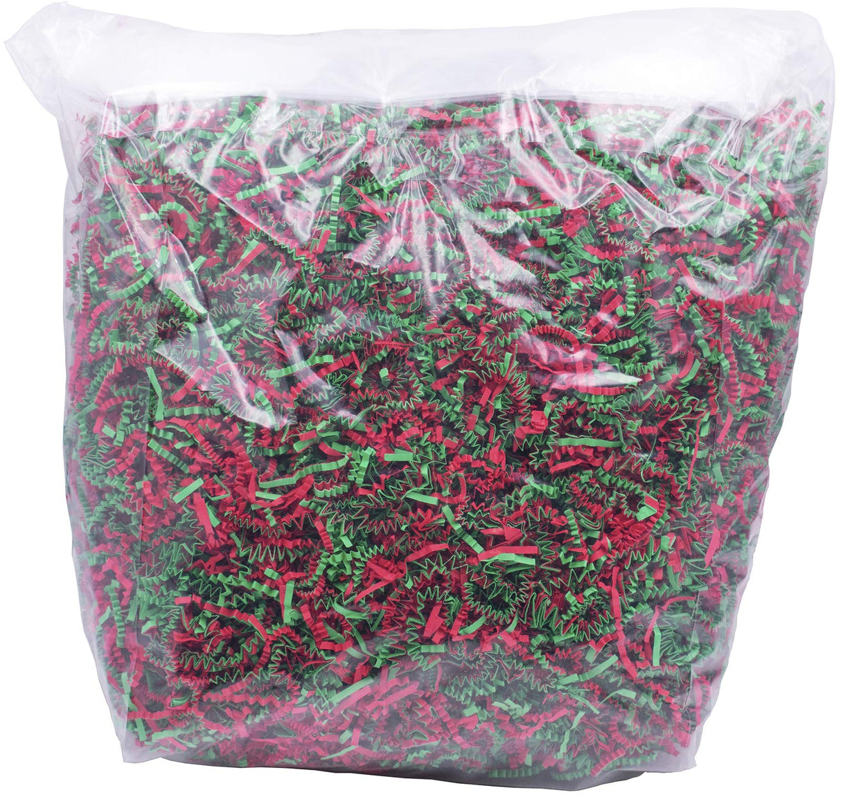 Stephanie Imports Made In USA 3-Ply Crinkle Cut Shredded Paper 2 lbs (Red & Green Christmas Mix)