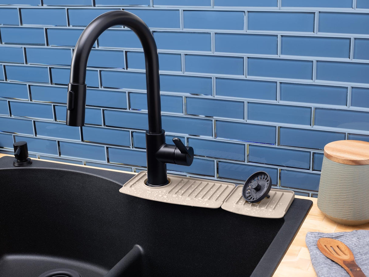 WeatherTech FaucetMat Duo - Protect Your Kitchen & Bathroom Countertops - Dark Grey/Slate