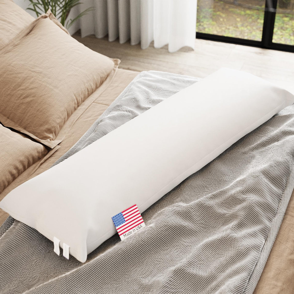 Looms & Linens 48 inch Body Pillow Insert Long Body Pillows for Adults and Elderly for Side Sleeper USA Made 1 Pack - Full Body Pillow an American Dream