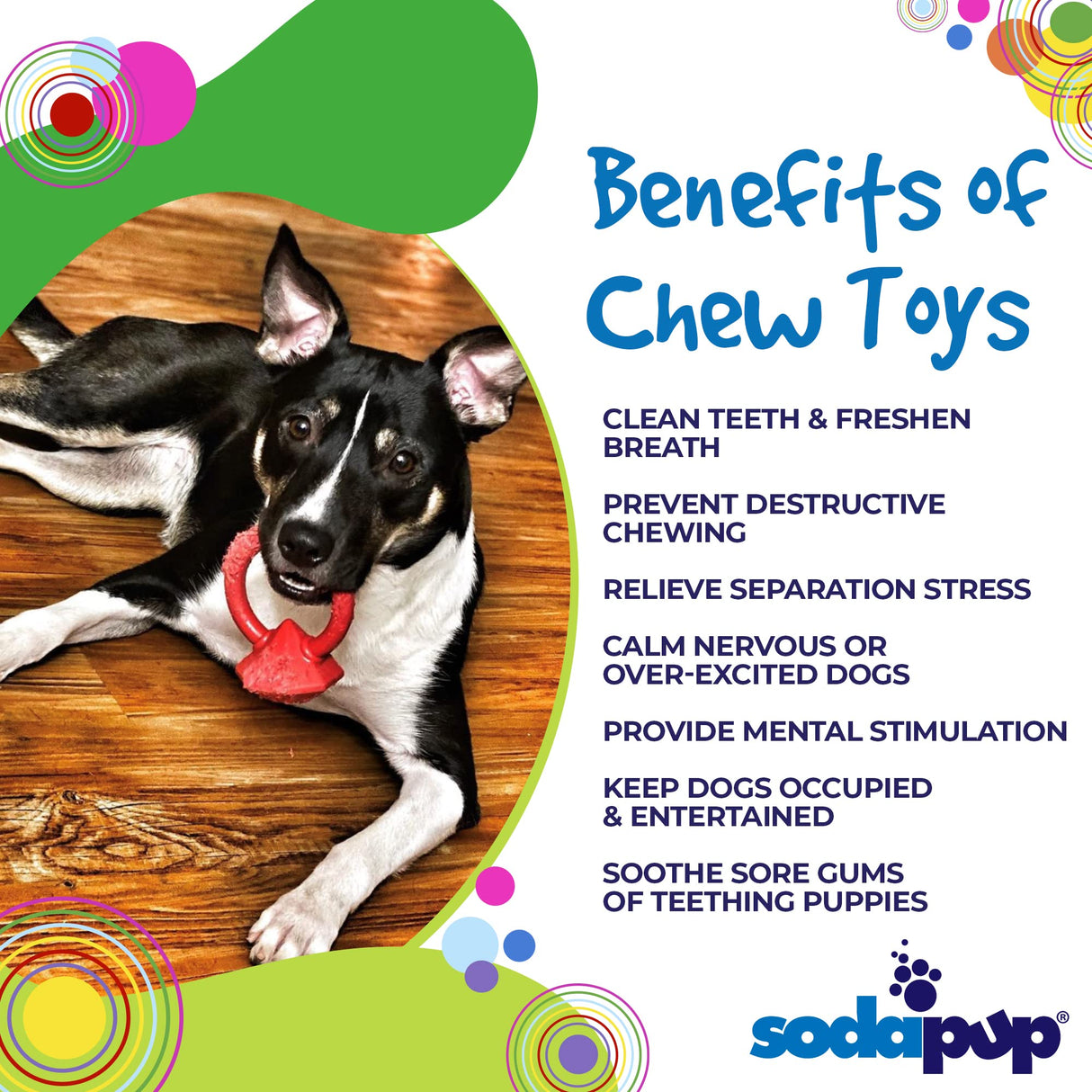SodaPup Hot Dog – Durable Dog Chew Toy Made in USA from Non-Toxic, Pet Safe, Food Safe Nylon Material for Mental Stimulation, Clean Teeth, Fresh Breath, Problem Chewing, Calming Nerves, & More