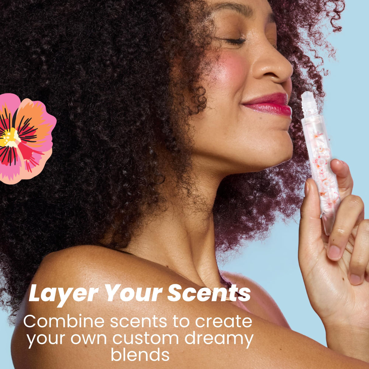 Blossom Roll on Perfume Oil for Women, Alcohol Free Rollerball Perfume with Essential Oil, Infused with Real Flowers, Made in USA, 0.20 oz (Lemon, Bergamot, Violet, White Musk), Cactus Flower