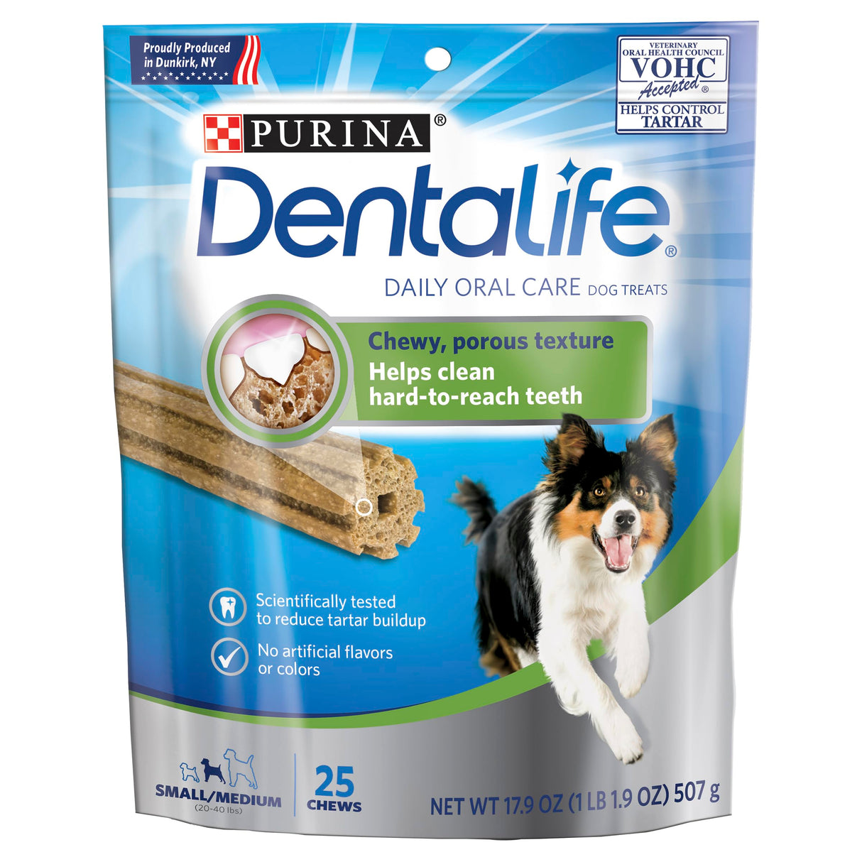 Purina Dentalife Daily Oral Care Chicken Flavor Small/Medium Breed Dog Dental Chews – 28.5 oz pouch (40ct)