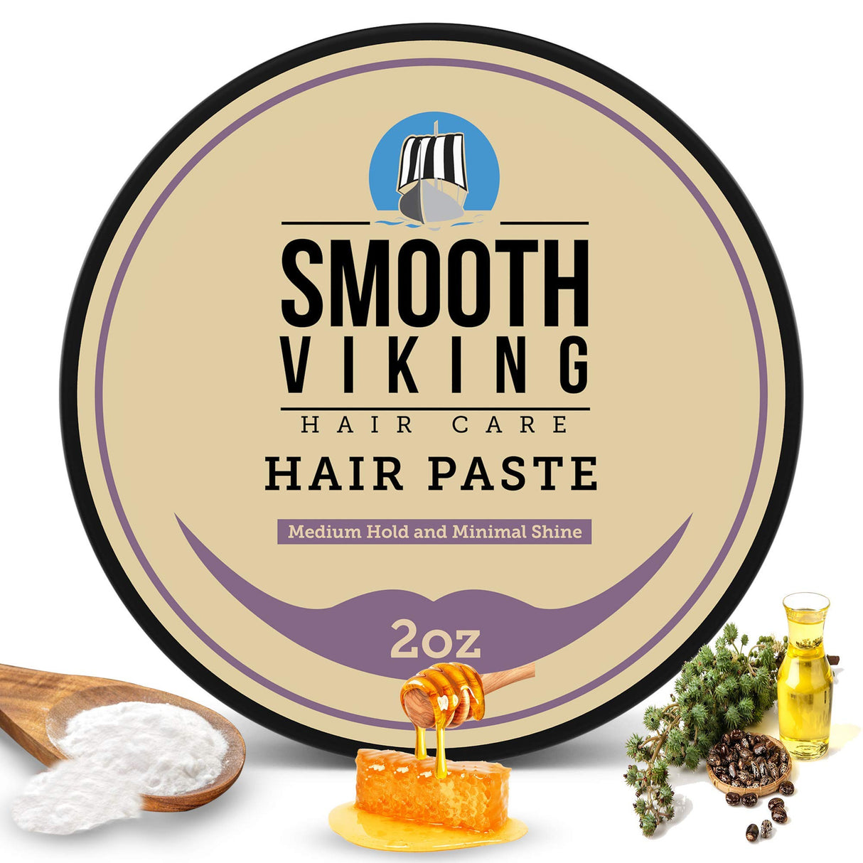 Smooth Viking Forming Cream - High Hold Styling Cream for Matte Finish, Men's Hair Products, Hair Paste for Short, Curly and Long Hair, Made in USA, 2oz