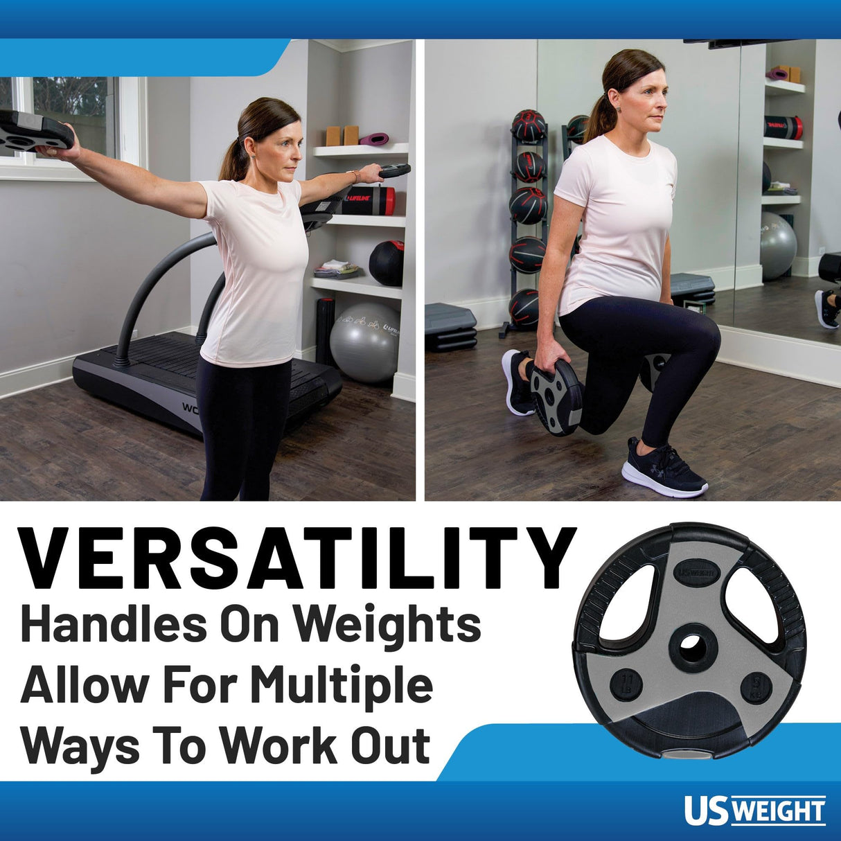 US Weight Barbell Weight Set for Home Gym with 55” padded Bar - Adjustable Weights for Exercise, Lifting, and to Build Muscle