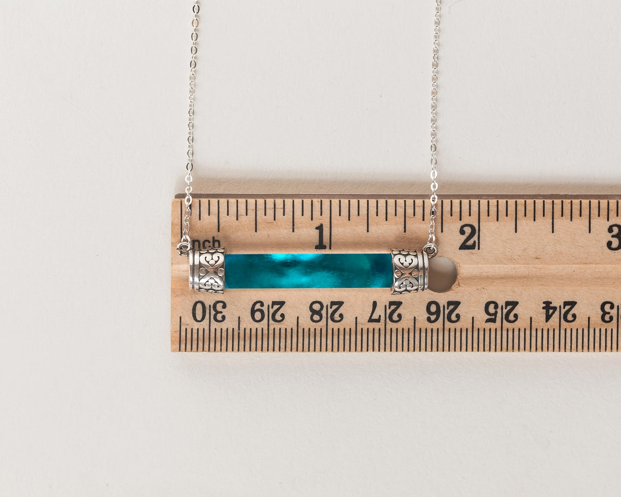 Bottled Up Designs Handmade Bottoms Up Necklace, Recycled Vintage Glass, Sterling Silver, Eco Friendly, Made in USA, Birthday Gifts, Mothers Day, Women, Anniversary (Black Depression Glass)