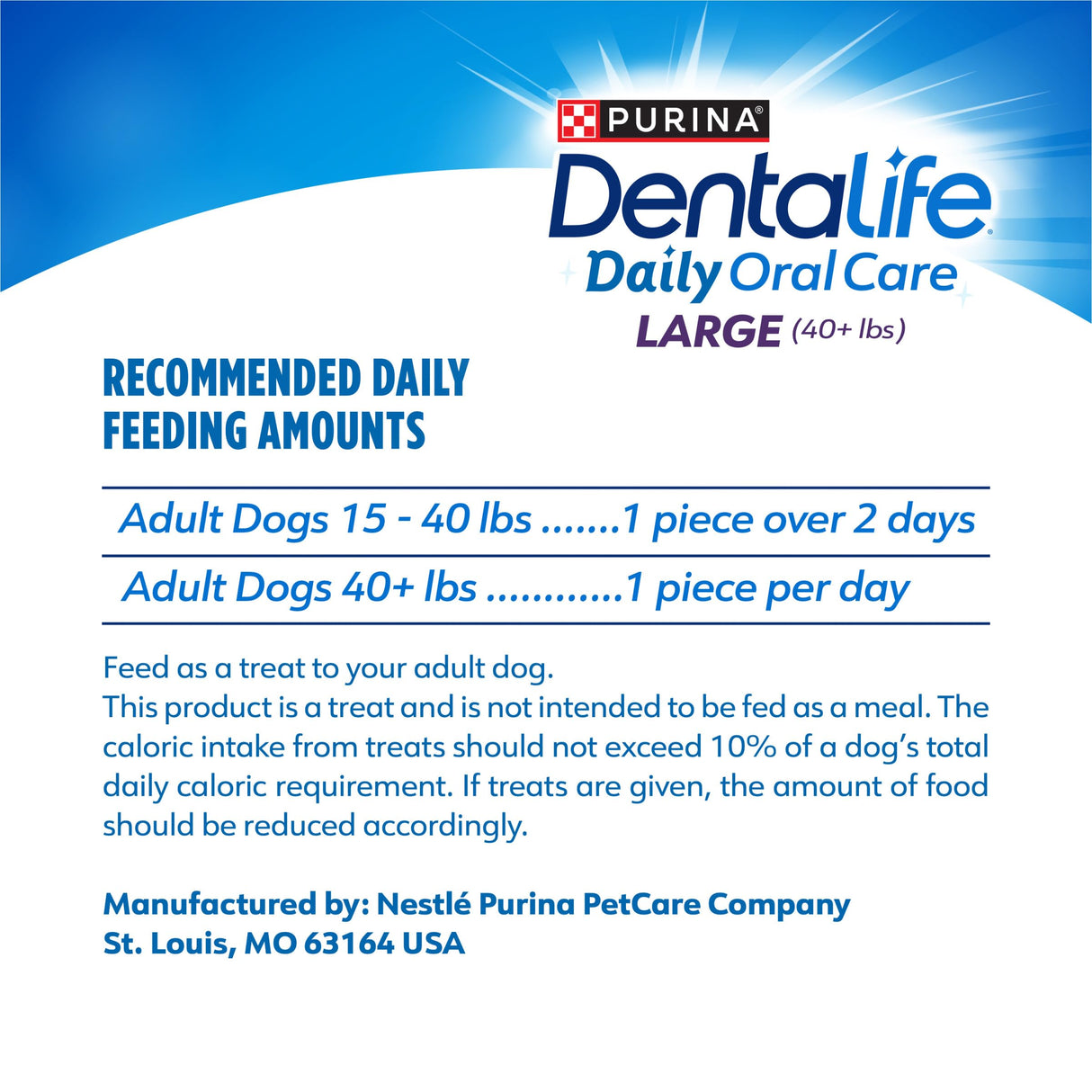 Purina DentaLife Made in USA Facilities Large Dog Dental Chews, Daily - 30 ct. Pouch