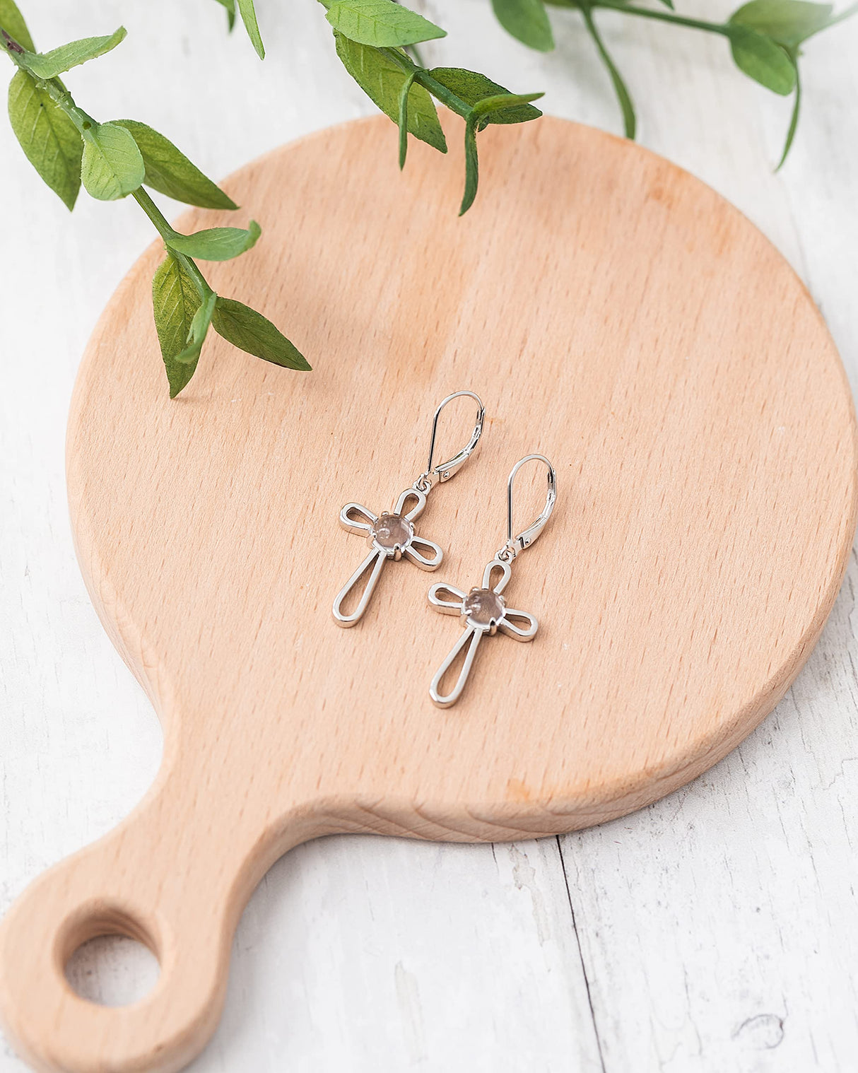 Bottled Up Designs Handmade Recycled Antique Glass and Bottles Sterling Silver At The Cross Lever-Back Earrings (Vintage Aqua Mason Jar)