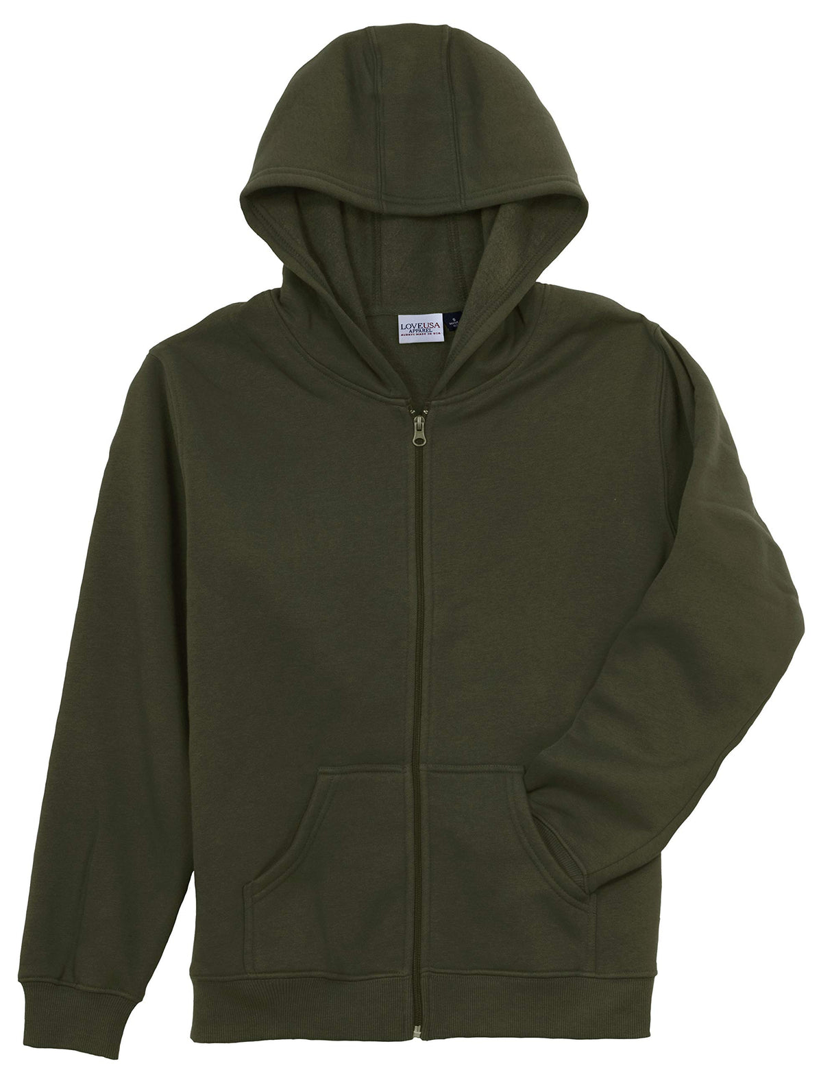 Men's Heavy Duty Full Zip Hoodie Sweatshirt Jacket with Heavy Weight Micro Fleece Made in USA
