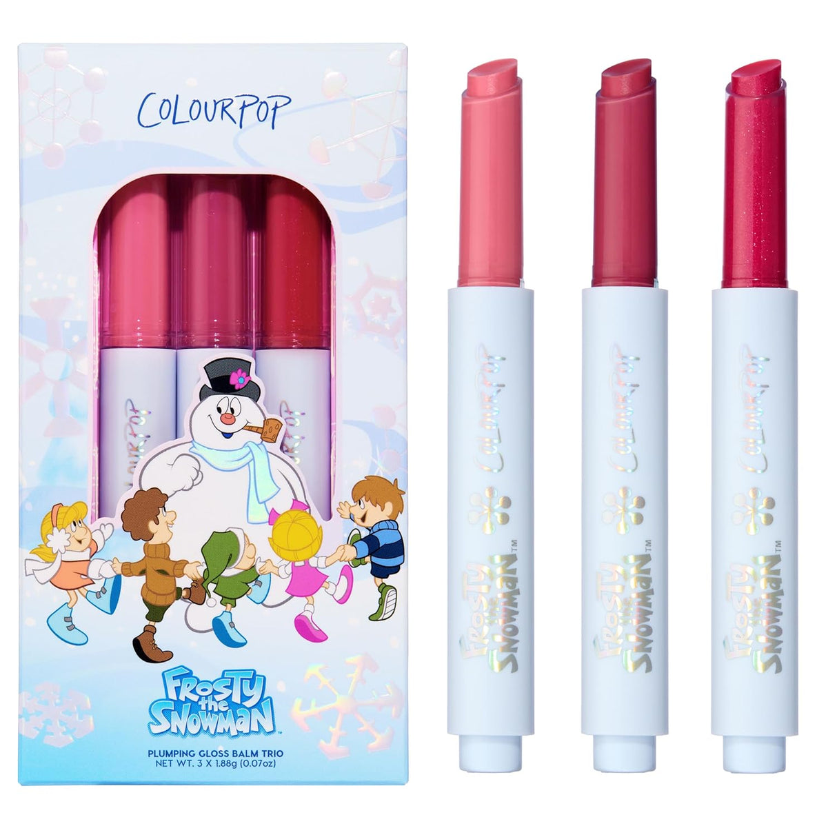 ColourPop Frosty the Snowman x ColourPop Chill Out! So Juicy Plumping Gloss Balm Trio