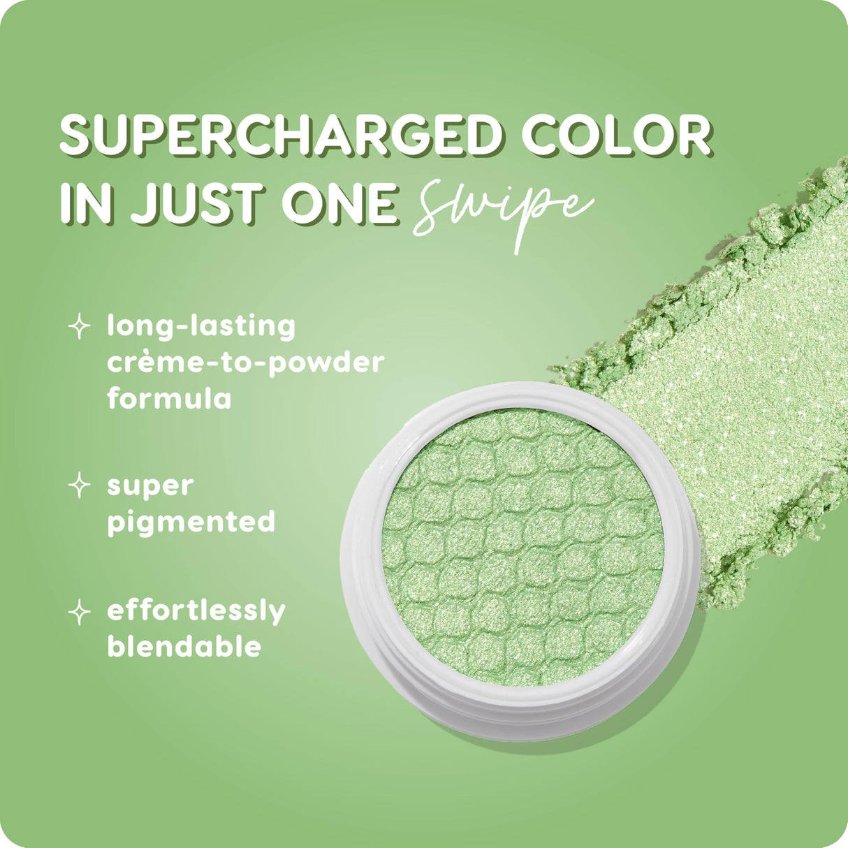 ColourPop Super Shock Shadow - High-Pigment, Crème-Powder Eye Makeup - Single Glitter Eyeshadow with Zero Fallout and Unique Bouncy Texture - Soft Seafoam Green Eyeshadow - Obvi (0.07 oz)