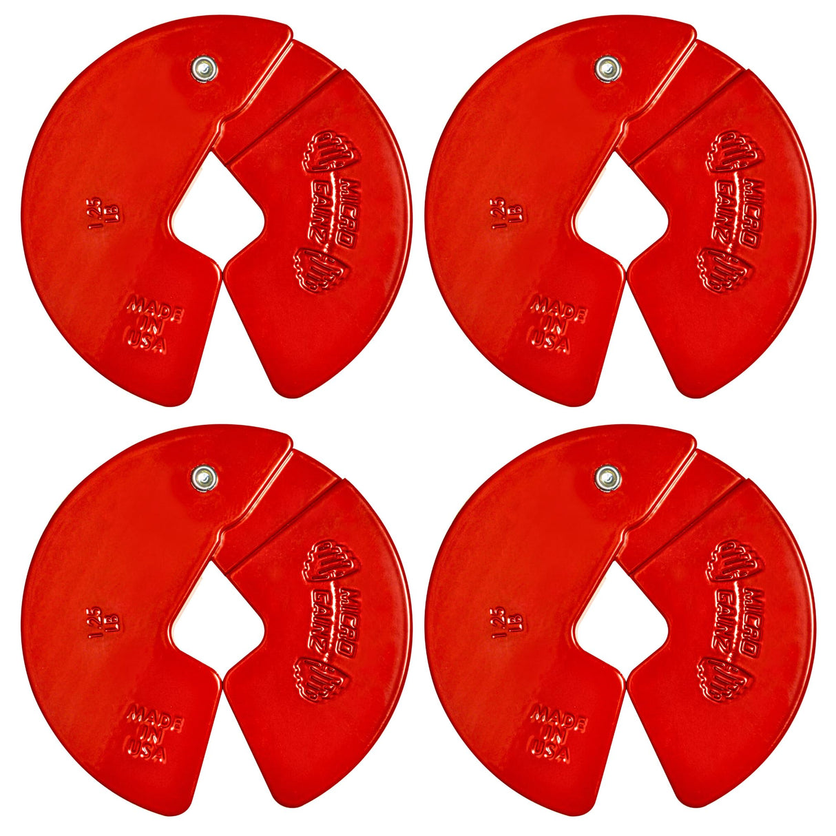 Micro Gainz Dumbbell Fractional 1.25lb Weight Plate, Ideal for Micro Loading, (Choose Color) 4 Piece Fractional Weight Plates, Designed for Dumbbell Training, Made In USA
