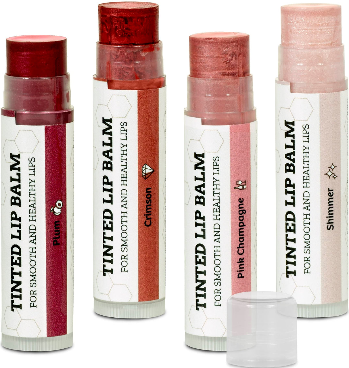 USDA Organic Lip Balm 6-Pack by Earth's Daughter Stocking Stuffers - Fruit Flavors, Beeswax, Coconut Oil, Vitamin E - Best Lip Repair Chapstick for Dry Cracked Lips - Moisturizing Lip Care
