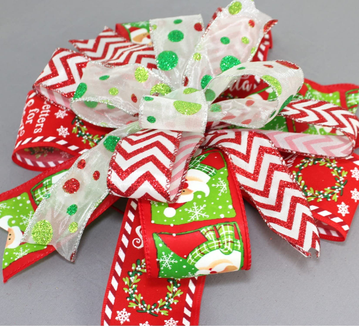 Christmas Cardinal Snowman Gingham Wreath Bow - Package Perfect Bows Made in USA