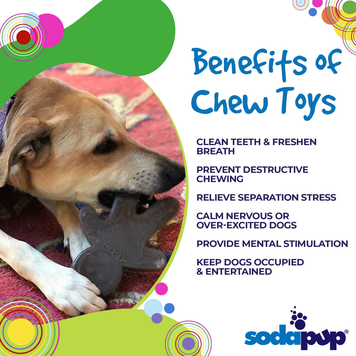 SodaPup Hot Dog – Durable Dog Chew Toy Made in USA from Non-Toxic, Pet Safe, Food Safe Nylon Material for Mental Stimulation, Clean Teeth, Fresh Breath, Problem Chewing, Calming Nerves, & More