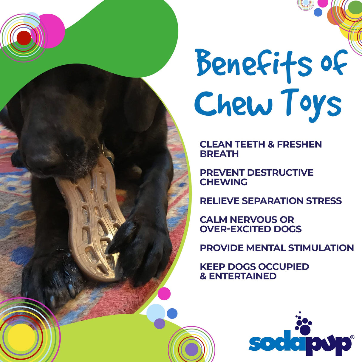 SodaPup Hot Dog – Durable Dog Chew Toy Made in USA from Non-Toxic, Pet Safe, Food Safe Nylon Material for Mental Stimulation, Clean Teeth, Fresh Breath, Problem Chewing, Calming Nerves, & More