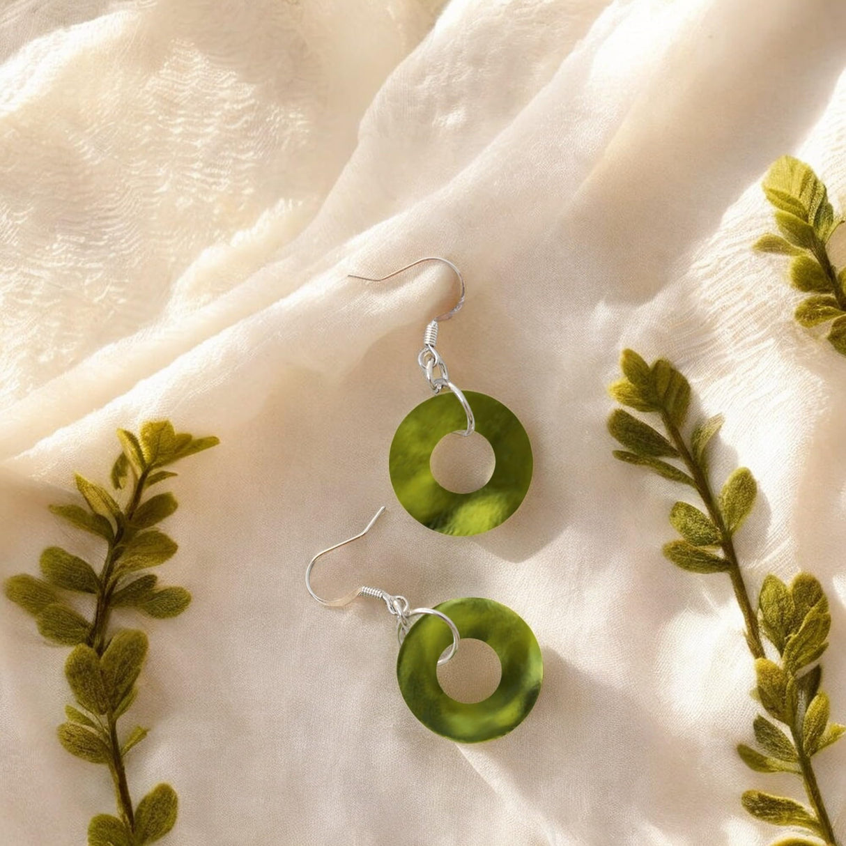 Bottled Up Designs Handmade Glass Hoop Earrings, Recycled Vintage Glass, Sterling Silver, Eco Friendly, Made in USA, Mothers Day, Women, Anniversary (Red 1940s Beer Bottle)