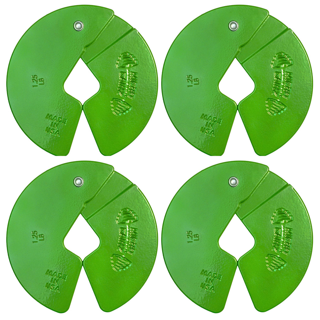 Micro Gainz Dumbbell Fractional 1.25lb Weight Plate, Ideal for Micro Loading, (Choose Color) 4 Piece Fractional Weight Plates, Designed for Dumbbell Training, Made In USA