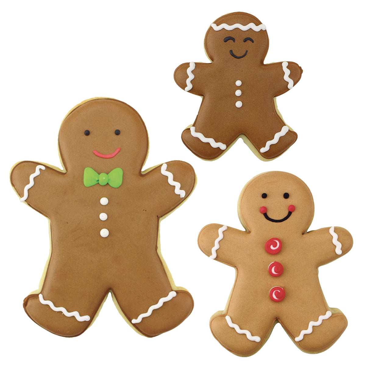 Gingerbread Man Cookie Cutters 3-Pc. Set Made in USA by Ann Clark, 2.9", 3.75", 5"