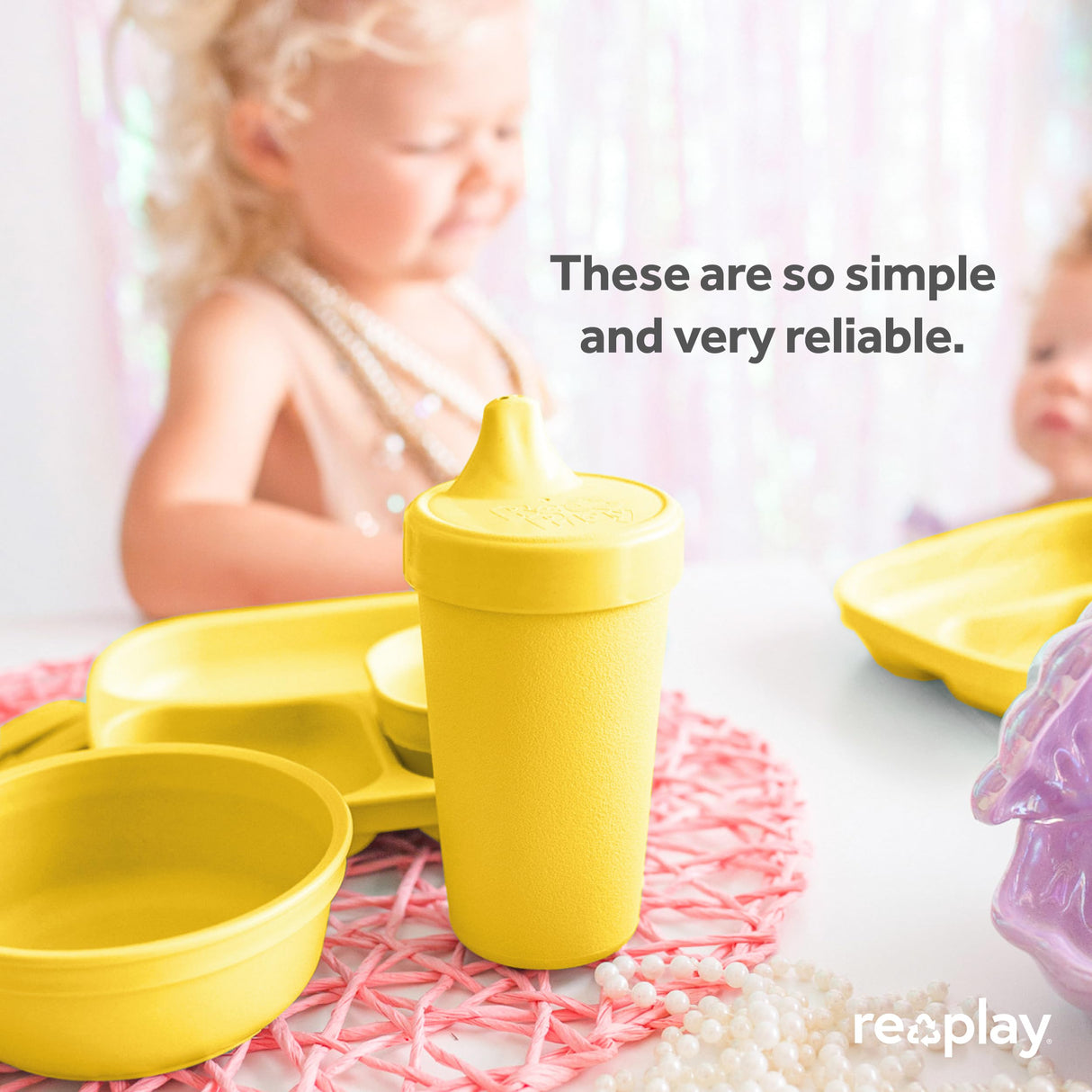 Re-Play Made in USA 10 Oz. Sippy Cups for Toddlers, Pack of 4 - Reusable Spill Proof Cups for Kids, Dishwasher/Microwave Safe - Hard Spout Sippy Cups for Toddlers 3.13" x 6.25", Desert Roses