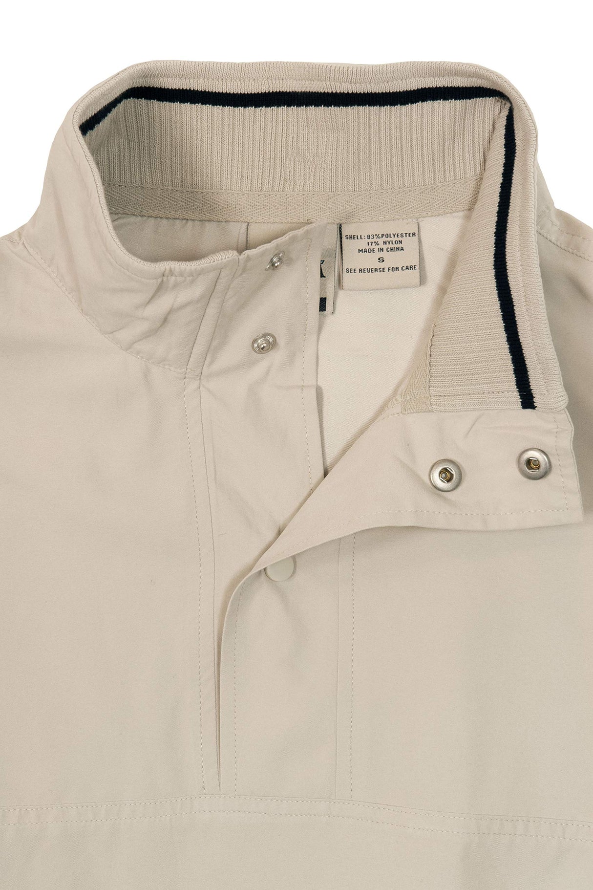 Akwa Men's Microfiber Woven Water Repellent Short Sleeve Snap Button Placket Pullover Windshirt