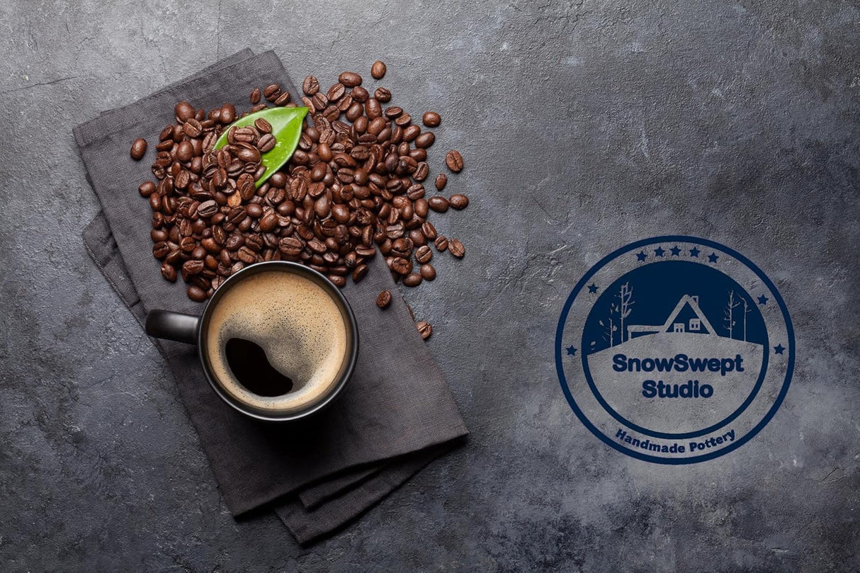 Handmade Ceramic Coffee Mug - Ol' Blue with White Frost 14oz