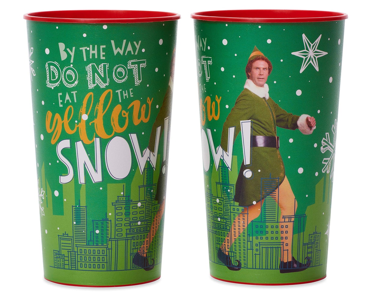 American Greetings 8-Count 16 oz. Reusable Plastic Cups, Santa and Snowman Christmas Party Supplies