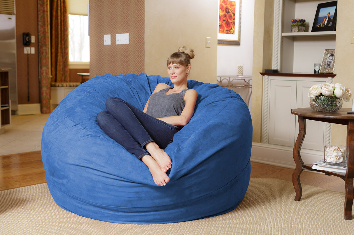 Chill Sack Bean Bag Chair: Giant 6' Memory Foam Furniture Bean Bag - Big Sofa with Soft Micro Fiber Cover, Charcoal