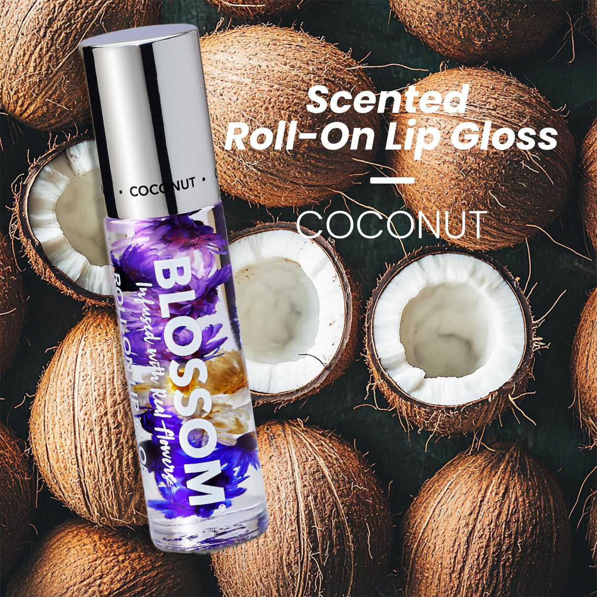 Blossom Scented Roll on Lip Gloss, Infused with Real Flowers, Made in USA, 0.20 fl. oz./5.9ml, Watermelon